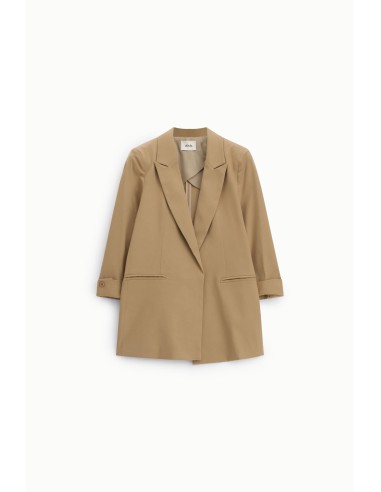 Blazer Longo Corte Regular Com Mangas Viradas Dixie