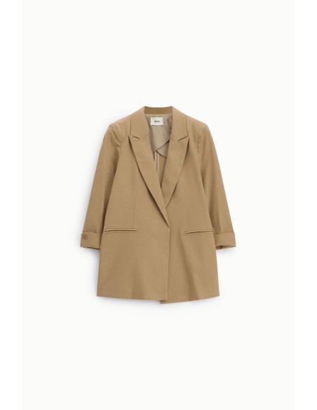 Blazer Longo Corte Regular Com Mangas Viradas Dixie