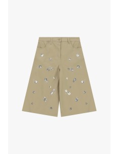 Calções até ao joelho com aplicações florais e bolsos Please 2