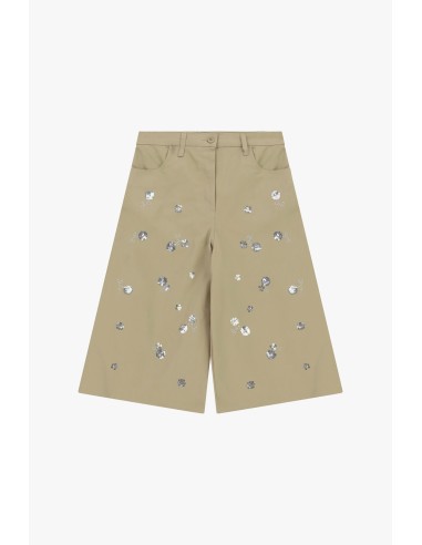 Shorts Até ao Joelho com Aplicações Florais e Bolsos Please