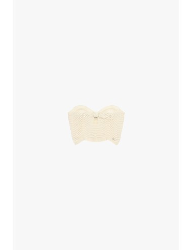 Top de faixa trabalhado com motivo vazado Please