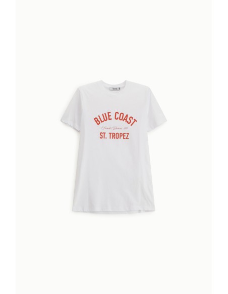T-Shirt Estampa Frontal Gola Redonda Corte Regular Please