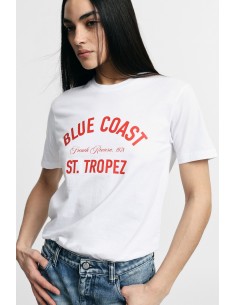 T-Shirt Estampa Frontal Gola Redonda Corte Regular Please