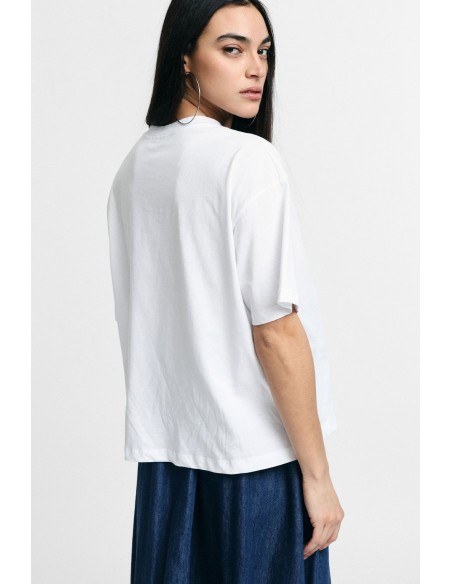 T-Shirt Estampa Frontal Corte Suave Gola Redonda Please
