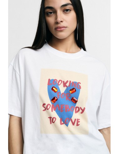 T-shirt Estampa Frontal Corte Suave Gola Redonda Please