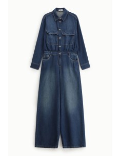 Macacão de ganga de corte regular com bolsos frontais Please 2