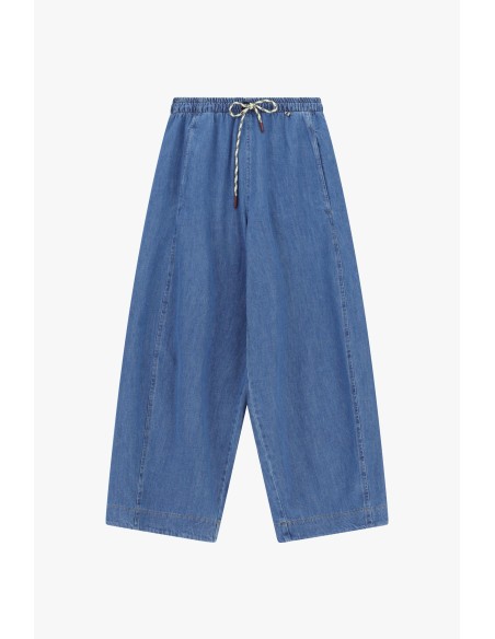 Pantaloni Palazzo Ampi Con Vita Elasticizzata E Coulisse Dixie - Ve...