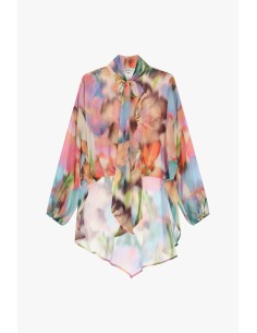 Blusa Estampada com Laço e Bainha Assimétrica Dixie 2