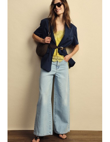 Blazer de Manga Curta com Bolsos de Vivo Dixie