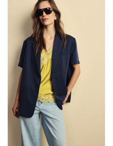 Blazer de mangas curtas com bolsos embutidos Dixie