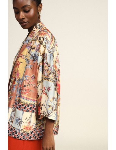 Casaco Duster Estampa Patchwork Manga Larga Dixie