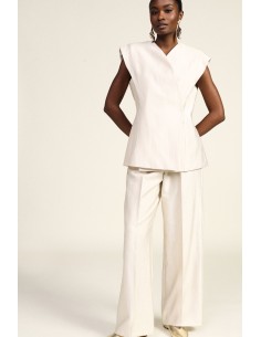 Pantaloni Palazzo A Vita Alta Con Pinces Frontali Dixie - Vestiti F...