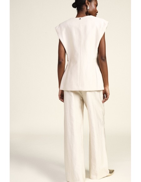 Pantaloni Palazzo A Vita Alta Con Pinces Frontali Dixie - Vestiti F...