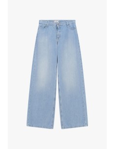 Jeans de perna larga, cintura alta, cinco bolsos Please 2