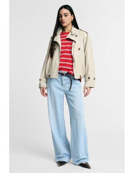 Jeans de Perna Larga Cintura Alta Cinco Bolsos Please