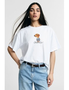 T-Shirt Ampia Stampa Cane Grafica Frontale Please - Vestiti Firmati...