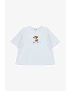 T-Shirt Ampia Stampa Cane Grafica Frontale Please - Vestiti Firmati... 2