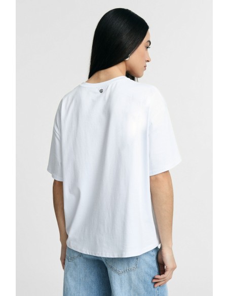T-Shirt ampla com estampa gráfica de cão na parte frontal Please