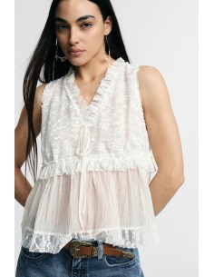Top Sem Mangas Com Detalhes Em Renda E Folho Please