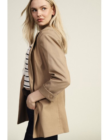 Blazer longo de corte regular com mangas viradas Dixie