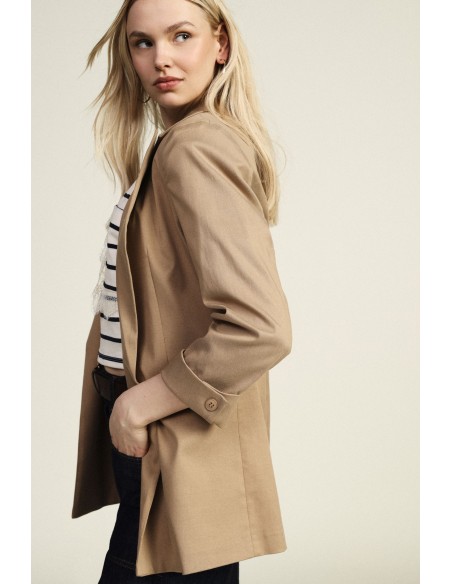 Blazer longo de corte regular com mangas viradas Dixie