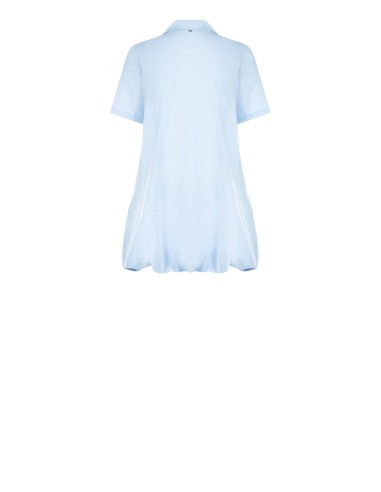 Vestido Curto Tipo Camisa em Algodão com Mangas Balão e Bolsos Rinascimento