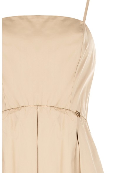 Vestido longo rodado em algodão com bolsos Rinascimento