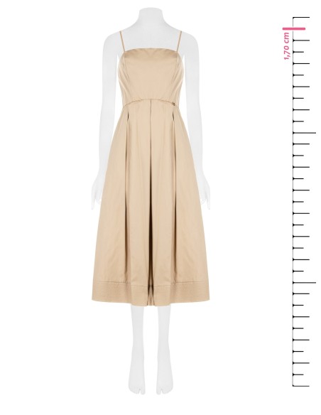 Vestido longo rodado em algodão com bolsos Rinascimento