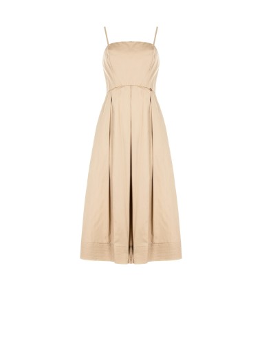 Vestido longo rodado em algodão com bolsos Rinascimento