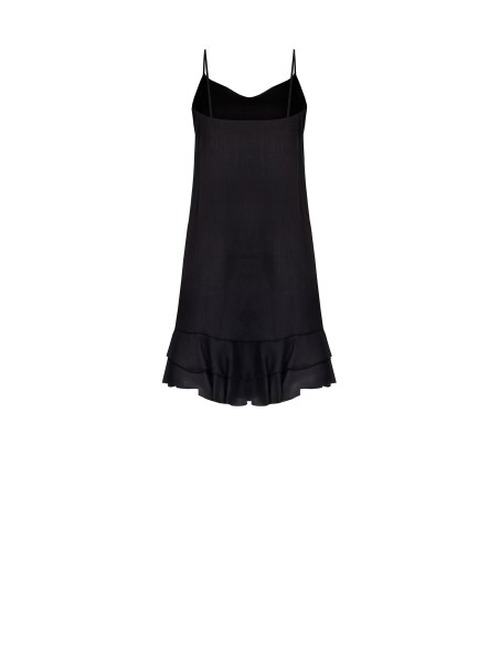 Vestido Curto em Lyocell Ultralight com Rosas Aplicadas Rinascimento