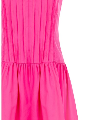 Vestido Curto A Trapézio Em Mistura De Algodão Com Pregas Rinascimento