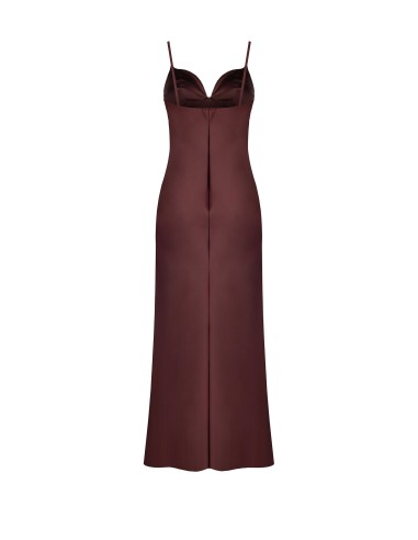 Vestido tipo camisola em cetim com decote em coração Rinascimento