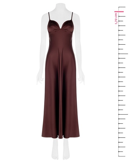 Vestido camisola em cetim com decote em coração Rinascimento