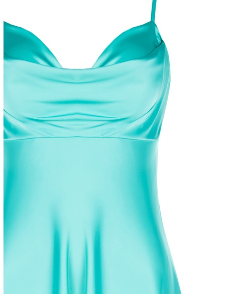 Vestido maxi império em cetim Rinascimento