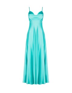 Vestido maxi corte império em cetim Rinascimento