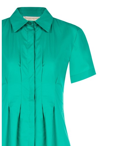 Vestido Midi Chemisier Em Algodão Com Botões Ocultos Rinascimento