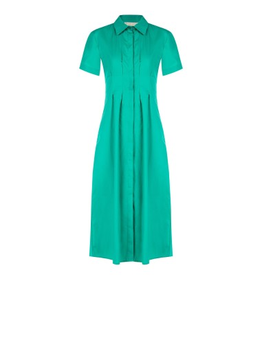 Vestido Midi Camiseiro em Algodão com Botões Ocultos Rinascimento