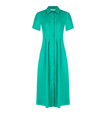 Vestido Midi Camiseiro em Algodão com Botões Ocultos Rinascimento