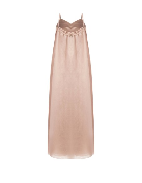 Vestido maxi com corte trapézio em lyocell ultraleve Rinascimento