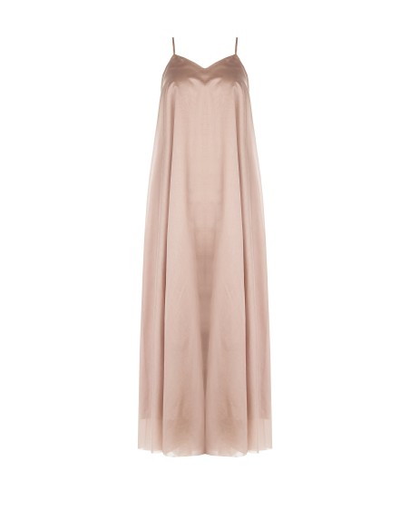 Vestido maxi trapezoidal em lyocell ultraleve Rinascimento