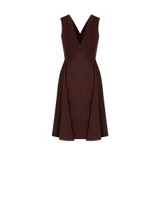 Vestido até ao joelho com saia rodada em algodão misto elástico com duplo decote em V Rinascimento 2