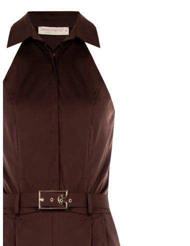 Calças Culotte Plissadas em Mistura de Algodão Elástico com Cós Rígido com Logótipo Rinascimento