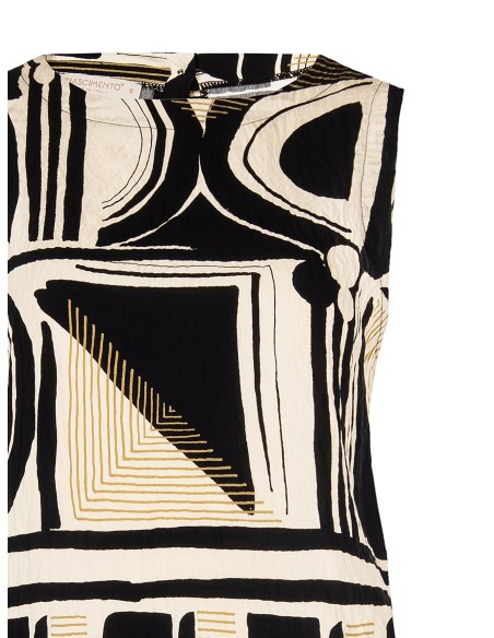 Top Em Viscose Amassada Com Botões Nas Costas Rinascimento