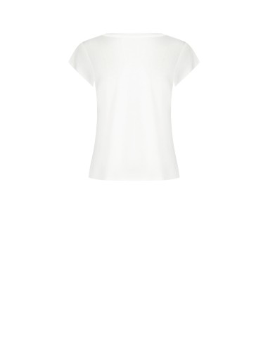 T-Shirt Regular em Viscose com Estampado em Relevo de uma Flor e Lantejoulas Rinascimento