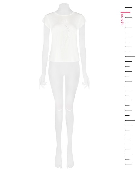 T-Shirt Regular Em Viscose Com Estampa Em Relevo De Uma Flor E Lantejoulas Rinascimento