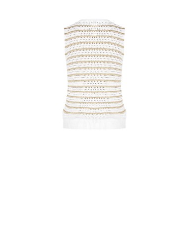 Top em malha entrelaçada em mistura de algodão e viscose com fio de lurex Rinascimento