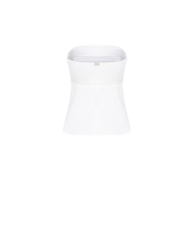 Top em Algodão com Faixa Plissada e Botões de Camisa Rinascimento