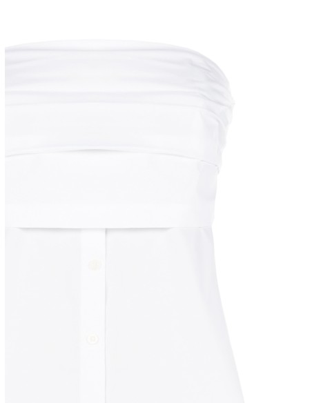 Top em Algodão com Faixa Pregueada e Botões de Camisa Rinascimento