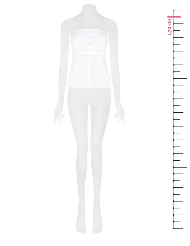 Top em algodão com faixa plissada e botões estilo camisa Rinascimento