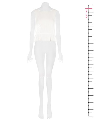 Top Amplo Em Lyocell Extralight Com Folho E Rosa Aplicada Rinascimento